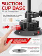 360° Spinning Camera rig, 360 Degree Spinner with 43.3in Extension Poles Professional Photography Turntable Rotating Camera Slider 360° Rotating Shooting Suction Cup Base with Multiple Interfaces