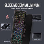 EPOMAKER Galaxy100 QMK/VIA Wireless Gaming Keyboard, Aluminum Shell, Bluetooth/2.4Ghz/USB-C, Pre-Lubed Hot-Swappable Linear Switches, NKRO, RGB Backlit (Black, Wisteria Linear Switch)
