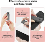 YTT Screen Cleaner, All-in-One Spray & Wipe Cleaner, with Transparent Protective Shell for All Phones, Laptop and Tablet Screens (Gray)