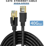 Cat8 Ethernet Cable 200ft, Internet Network Cord, 40Gbps 2000Mhz LAN Wires, High Speed SSTP LAN Cables with Gold Plated RJ45 Connector for Router, Modem, Gaming, Xbox (200ft)