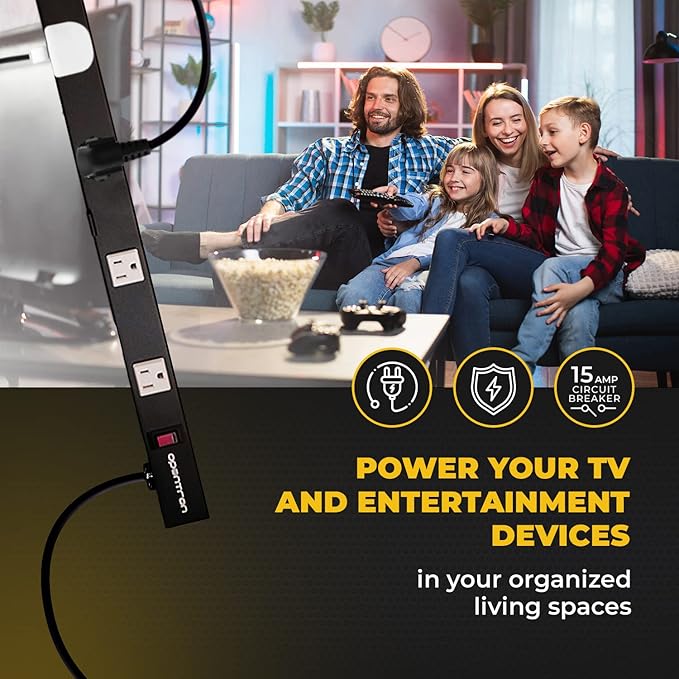 12 Outlets 4 Feet Body Heavy Duty Metal Surge Protector Power Strip (12 outlets 15 feet Power Cord 4 feet Body)