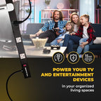 12 Outlets 4 Feet Body Heavy Duty Metal Surge Protector Power Strip (12 outlets 15 feet Power Cord 4 feet Body)