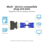 DVI to VGA Adapter (DVI-I 24+5 Pin Male to VGA Female) – Gold-Plated Connector for PC, Laptop, GPU, Projector