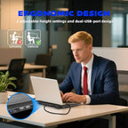 Laptop Cooling Pad, Coolertek USB Powered Laptop Cooler, 2 Blue Silent Big Fans, Height Adjustable Non-Slip Laptop Stand with Dual USB 2.0 Ports, Fits 11-17 Inch Notebook - Black (N2)