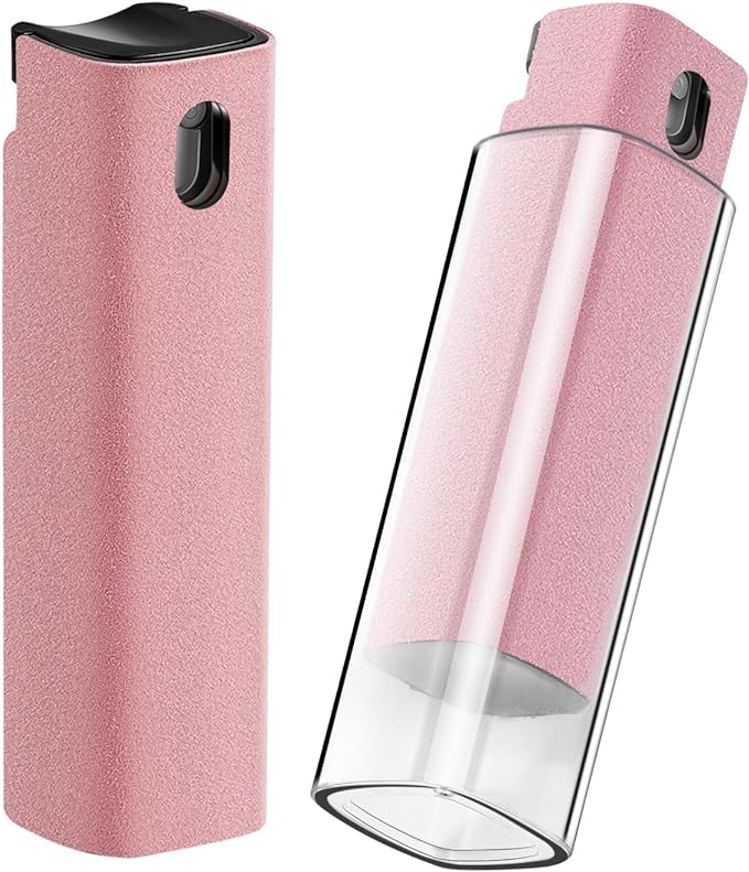 YTT Screen Cleaner, All-in-One Spray & Wipe Cleaner, with Transparent Protective Shell for All Phones, Laptop and Tablet Screens (Pink)