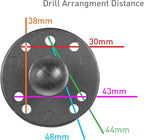 iBolt 25mm / 1 inch Metal AMPS Round Adapter Plate for Industry Standard Dual Ball Socket mounting arms, 22209