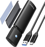 ORICO M.2 NVMe SATA SSD Enclosure Adapter Tool-Free, USB C 3.2 Gen 2 10Gbps NVMe, 5Gbps NGFF SATA PCIe M-Key(B+M Key) 2230/2242/2260/2280, Aluminum External M2 Reader Support UASP Trim- BK(G2A)