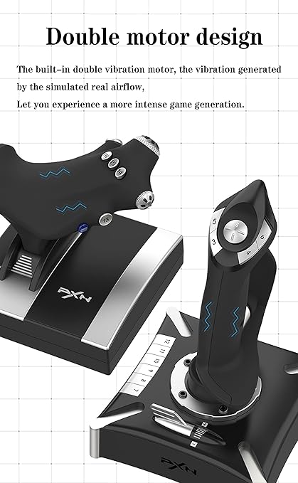 PXN-2119Pro Flight simulator controls Flight Stick with Vibration for xbox one/P4/pc Windows 7/8/10 (P4/xbox one need Original handle guide)（Not Support Mac Systems PS3/ PS5/xp/vista）