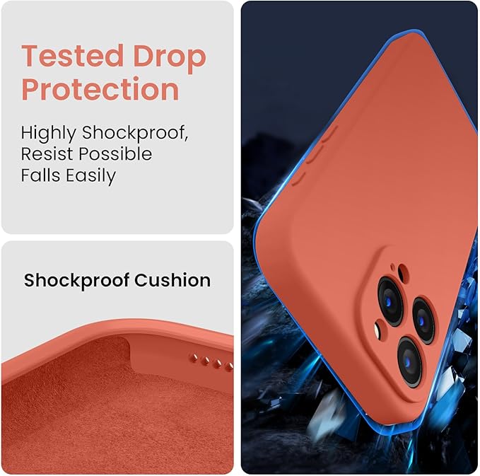 FireNova Designed for iPhone 15 Pro Case, Silicone Upgraded [Camera Protection] Phone Case with [2 Screen Protectors], Soft Anti-Scratch Microfiber Lining Inside, 6.1 inch, Pink Pomelo