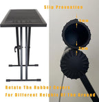 Portable DJ Table Stand DJ Controller Stand DJ Desk DJ Booth Adjustable Height DJ Stand For Laptop/Synth DJ Mixer Stand with Braced Keyboard Stand w/35” x 17.3” Table Top and Travel Bag