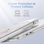 May Chen for MacBook Pro 13 inch Case 2022 2021 2020 Release A2338 M2 M1 A2289 A2251, Plastic Crystal Hard Shell Case Cover for MacBook Pro 13 inch Touch Bar Fits Touch ID, Pearl Bow