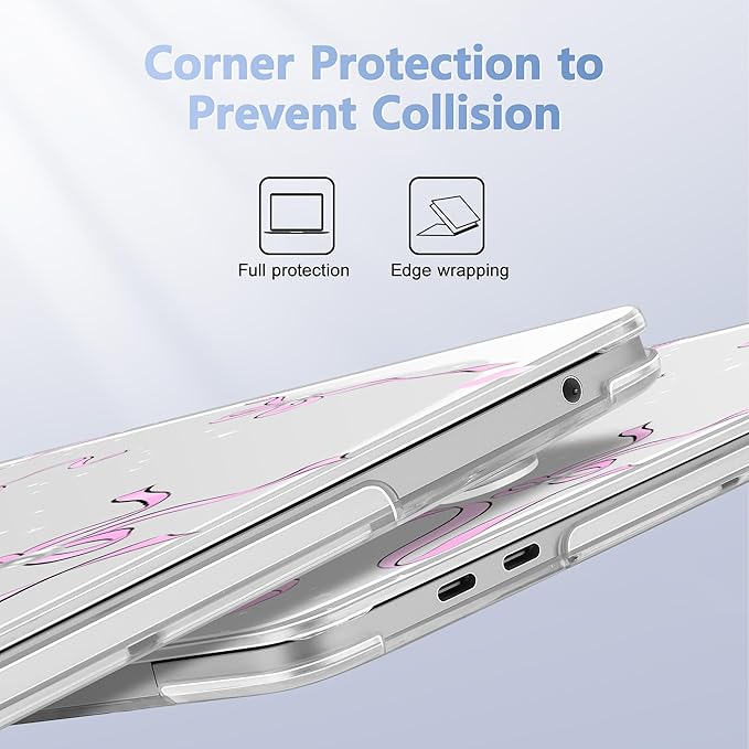 May Chen for MacBook Pro 13 inch Case 2022 2021 2020 Release A2338 M2 M1 A2289 A2251, Plastic Crystal Hard Shell Case Cover for MacBook Pro 13 inch Touch Bar Fits Touch ID, Pearl Bow