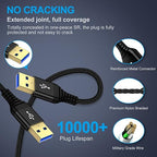 USB 3.0 A to A, 6 FT, Male to Male Cable Double End USB Cord Data Transfer Cord for External Hard Driver,DVD Player,Laptop Cooler,TV,Sound Bar,Monitor,USB3.0 Hub,Projector,Set Up Box,Printer,Camera