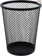 Desk Pencil Pen Holder, Wire Mesh Pen Cup Holder for Desk Organizer and Office Desk Accessories (3 Pack)