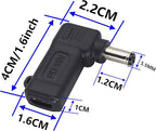 90W PD Type C to DC5521 Power Converter USB C to DC 5521 Laptop Charging Adapter 19V 4A Type C Female to DC 5.5 x 2.1mm Male Power Adapter for Studio and Travel [PD-5521]