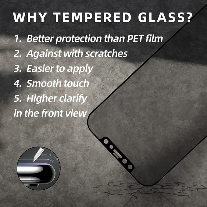 EGKimBa Privacy Screen Protector compatible with iPhone 12 Mini, 5.4 inch Gradient Colorful Electroplated Anti-Spy Anti-Blue Light Easy Installation Tempered Glass
