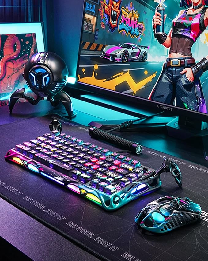 GravaStar Mercury V75 Pro 75% Hall Effect Magnetic Switch Gaming Keyboard-Neon Graffiti