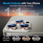 X-it 2 Pack Camera Lens Protector, Shatterproof Protection Anti-Scratch Ultra HD Camera Protector, Anti-Glare 9H Tempered Glass Lens Protector for iPhone 16 Pro Max/16 Pro, Case Friendly, Titanium Red