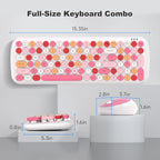 KNOWSQT Wireless Keyboard and Mouse Combo, White Mixed 100 Keys 2.4 GHz Round Keycap Typewriter Keyboards, USB Receiver Plug and Play, for Windows, PC, Laptop, Computer, Desktop
