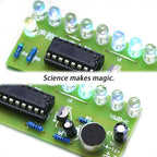 Soldering Practice Kit Sound-Activated LED Chaser Kit - DIY Soldering Project with 10 LEDs & Microphone Sensor (12V DC) for Electronics Beginners & STEM Education
