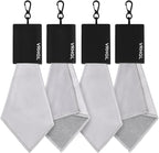 2 Sided Glasses Cleaning Kit,Portable Glasses Cleaner Cloth Keychain,Reusable Microfiber Eye Glasses Lens Cleaning Cloth Wipes Kit with Pouch,Black,6X 6-Inch
