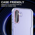 for Samsung Galaxy A26/A36/A56 Camera Lens Protector, Individual Metal Ring Tempered Glass Lens Cover, [Strong Adsorption] Scratch Resistant Ultra-Thin HD Clear Lens Cover, 1 Set-Pink
