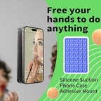 Silicone Double Octo Buddy-Sided Suction Phone Grip Detachable Mount - Car Dashboard/Shower Phone Holder, Hands-Free For Selfies & Videos, TikTok/ASMR/Yoga - iphone & Android Compatible (Dark blue)