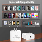 iPhone 16 Pro Max Charger Fast Charging, 45W Super Fast USB C Chargers for iPhone 16 15 6FT+6FT+10FT Type C Chargers Cord with Fast Charger Block for iPhone 16/16 Pro Max/15/15 Pro Max/iPad/ GalaxyS24