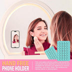 2PACK Silicone Double Sided Suction Phone Case Mount, Detachable Hands Free & Strong Grip Holder for Selfies & Videos, Compatible iPhone Android (Sky Blue, 2Pack 40 Suction Cups)