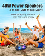 Tronsmart Bang SE Portable Bluetooth Speaker, Colorful LED and 40W Wireless Stereo to Infuse Your Party, Ultra Lightweight Portable Design and IPX6 Waterproof, Suitable for Party/Outdoor/Travel