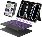 iPad Pro 13 inch Case with Keyboard (M4 2024), Flex Magnetic Detachable Backlit Keyboard for iPad Pro 13, Larger Multi-Trackpad, Landscape/Portrait, 160° Adjustable Stand, Slim Protective Case (Black)