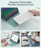 CHESONA Keyboard Case for iPad (A16) 11th/10th Generation (2025/2022), Detachable Wireless Keyboard, Stand Folio Keyboard Cover with Pencil Holder, Thin & Light (Lake Blue)