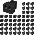 Uvital RJ12 6P6C 3 Female Telephone Line Splitters, Phone Jack Splitter, Telephone Landline Cable Connector and Separator(Black, 50 Pack)