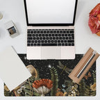 Large Gaming Mouse Pad for Desk,Cute Forest Mushroom Desk Mat,Starry Night Mushroom Desk Pad,Extended Big Computer Keyboard Mouse Pad with Non-Slip Base and Stitched Edge,35.4"x15.7"