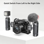 SmallRig Mini Side Handle Handgrip with Dual 1/4"-20 Screw Mount for Mirrorless Digital Camera DSLR Camera Small Camera Cage Built-in Wrench, Up and Down Adjustable, Pack of 2-4957