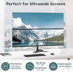 Dual Monitor Stand Heavy Duty - 17-49 inch Freestanding Vertical Dual Monitor Arm, Adjustable Stacked Double Monitor Desk Mount, Max Load 44 lbs (per Screen), VESA 75/100 mm, Black
