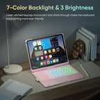 doqo for iPad Air 11 and iPad Pro 11 case with Keyboard,360° Rotatable Keyboard case for iPad Air 11 M3 2025/M2 2024,air 5th,4th 10.9,iPad Pro 11(4th,3rd,2nd,1st Gen) with Multi-Touch Trackpad (Pink)