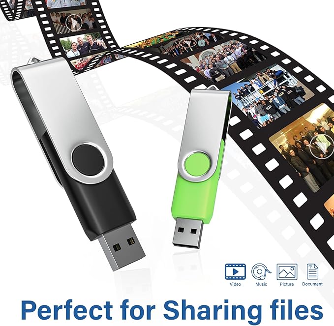 20Pack 1GB USB 2.0 Flash Drive with Keychains,Swivel USB Thumb Drives Memory Stick USB Drive for PC Laptop Computer (Mixcolors)