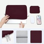 MOSISO Laptop Case 15 inch, 15 inch Laptop Sleeve Bag Compatible with MacBook Air 15 M4 A3241 M3 A3114 M2 A2941 2025 2024 2023, Dell XPS 15, Neoprene Computer Sleeve Bag with Small Case, Wine Red