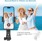 Wireless Ring Phone Zoom Remote for iPhone Android Camera Accessories, Phone Front/Rear Camera Flip Shutter, Content Creator Must Have Selfie Essentials for Tiktok YouTube Photo Video Recording