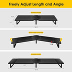 Dual-Monitor Stand for Desk - Large Adjustable Length and Angle Riser for 2 Monitors, Double Computer Desktop Organizer, Shelf for TV, Laptop, Printer