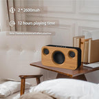 Bluetooth Speaker with Deep Bass, 40W(Peak) Wireless Portable Speaker with AUX, TF Card, Stereo Sound Wood Home Audio Sync up to 100 Bluetooth 5.3 Speakers for Home Party, Outdoor Camping