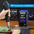 WEP 2009D-II Hot Air Soldering Station, Hot Air Rework Station with Detachable Soldering Heat Gun, 4 Preset Channels, Digital LED Display, Adjustable Temperature 212-896°F, PID Temp Stabilization