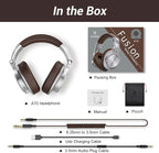OneOdio A70 Bluetooth Over Ear Headphones, Wireless Headphones w/ 72H Playtime, Hi-Res, 3.5mm/6.35mm Wired Audio Jack for Studio Monitor & Mixing DJ E-Guitar AMP, Computer Laptop PC Tablet - Silver