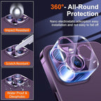 UniqueMe [3 Pack] Compatible for iPhone 14 Pro Max/iPhone 14 Pro Camera Lens Protector Tempered Glass,[Case Friendly][Scratch-Resistant][Night Shooting Mode]-Glitter Purple