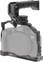 Hersmay R50 Cage with Top Handle,Aluminium Alloy Camera Cage for Canon EOS R50 Mirrorless Cameras, Vlogging Video Shooting Filmmaking Rig Stabilizer with 1/4" Mounting and 3/8" Arri Locating Hole