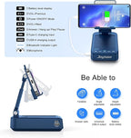 Gifts for Men Women, Bluetooth Speaker Phone Stand with Charging Function 360° Rotable Adjustable Cell Phone Holder HD Surround Sound for Desk Fits All Phones,Tablet (Blue)