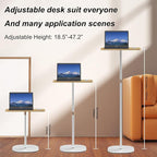 Mobile Standing Desk Height Adjustable Floor Laptop Stand, Computer Cart Workstation, Projector Stand, Teacher Podium for Home, Office, Classroom