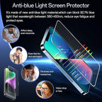 Screen Protector for iPhone 13 Pro Max/14 Plus [6.7 Inch], Colorless Anti-Blue Light Tempered Glass Films, Eye Protection,9H Hardness, No Bubbles, Case Friendly Easy Installation Kit, 2 Pack