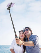 Aluminum Selfie Stick Phone Tripod, 360° Ball Head Selfie Stick for iPhone with Cold Shoe, Extendable Smartphone Tripod Stand with Remote Portable Travel Tripods Compatible with iPhone 16/15/Android